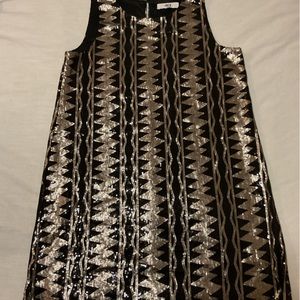 Jack by bb Dakota a-line sequin dress. Black and gold pattern. Size M.